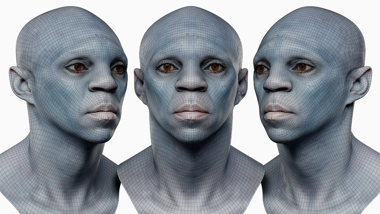 Download male Alien topology 3d model 